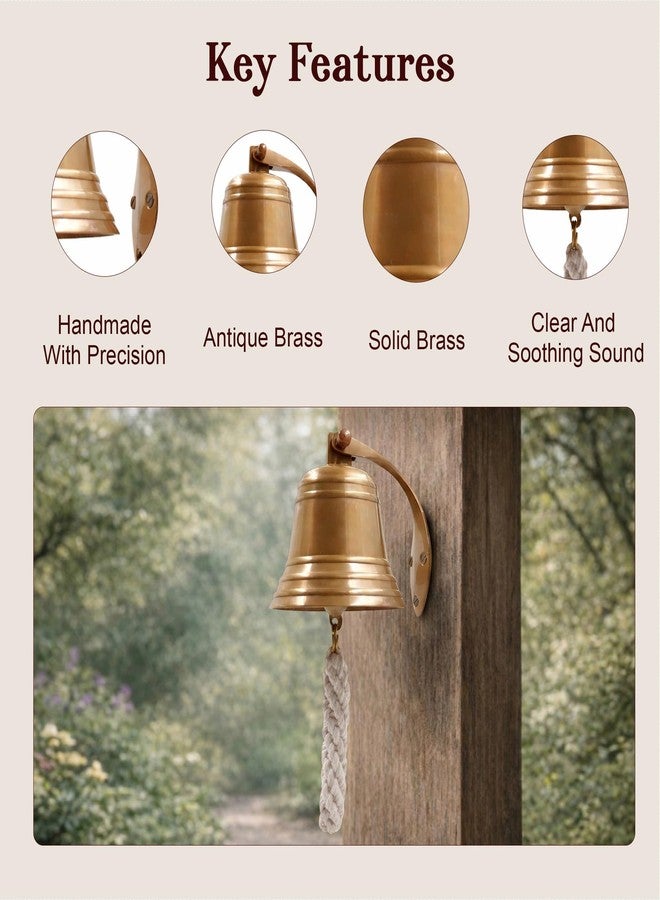 THDC Antique Brass Ship’s Bell (4") – Solid Brass Maritime Duty Watch Bell, Wall Mountable Indoor & Outdoor Bell for Pub, Shop, Reception & Dinner - Image 3