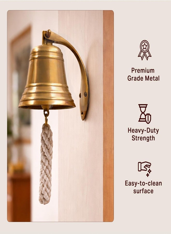THDC Antique Brass Ship’s Bell (4") – Solid Brass Maritime Duty Watch Bell, Wall Mountable Indoor & Outdoor Bell for Pub, Shop, Reception & Dinner - Image 2