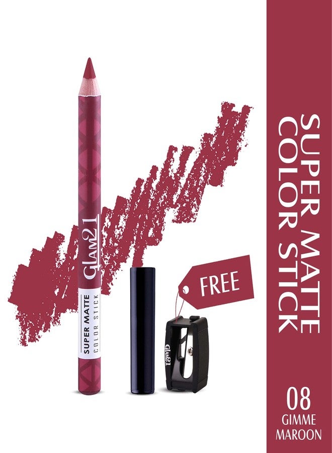 Glam 21 Glam21 Super Matte Colorstick Lipstick|Natural Wooden Lipstick | Long Lasting | Ultra Pigmented | Light Weight -3.5 Gm | 08-Gimme Maroon - Image 3
