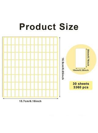 Labels Stickers, 3360 PCS Matte White Sticky Labels Stickers, Blank Labels, Can Labels Stickers for Writing, Small Sticky Labels, Label Stickers for Jar Box Folder Envelope School Office Kitchen, 20 X 10 mm - view 5