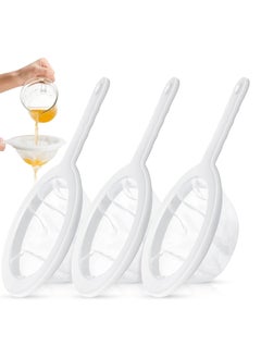 3 Pack Fine Nylon Mesh Strainer Set, Kitchen Sieves for Filtering Coffee, Juice, Milk, 100-400 Mesh Sizes
