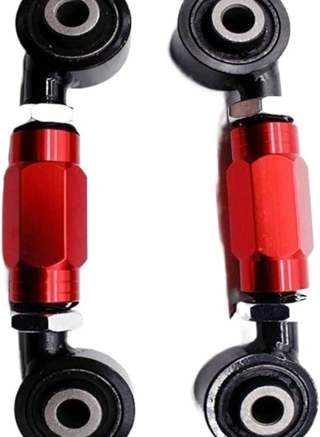 Honda Civic EK EG Adjustable Rear Control Arm Camber Kit Black Red - Image 2
