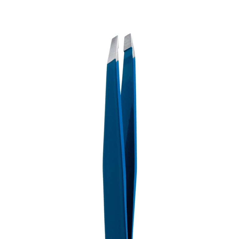 Rubis Classic Stainless Steel Slanted Tweezers for Precise Eyebrows and Hair Removal, 1K109, Made in Switzerland, Blue - Image 2