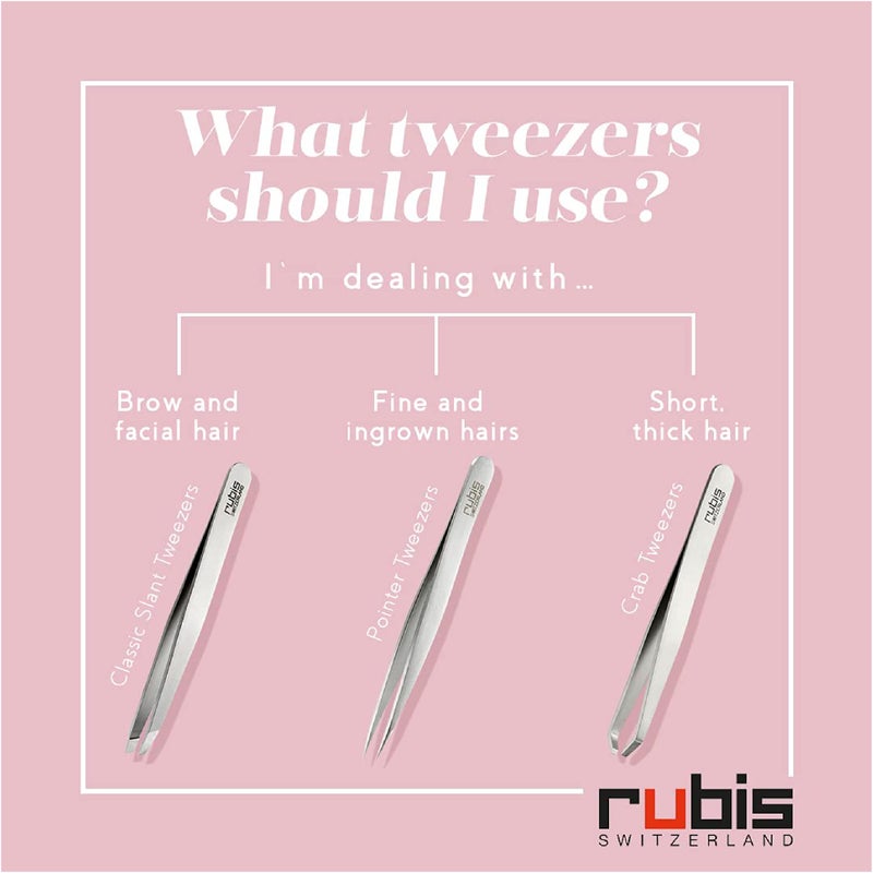 Rubis Classic Stainless Steel Slanted Tweezers for Precise Eyebrows and Hair Removal, 1K109, Made in Switzerland, Blue - Image 4