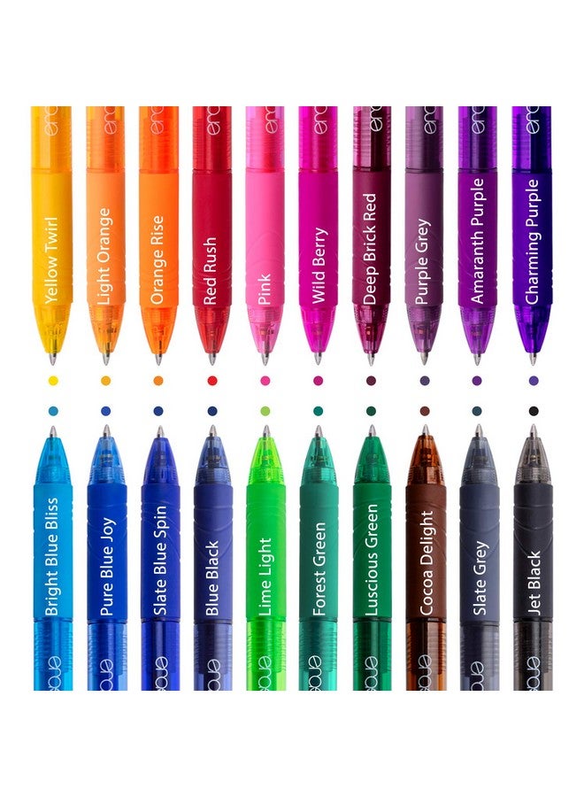 ParKoo 20 Colors Retractable Erasable Gel Pens Clicker Fine Point 0.7 Mm Make Mistakes Disappear Erasable Pens For Drawing Writing Planners And Crossword Puzzles - Image 5