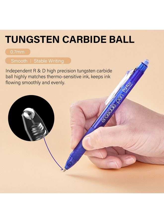 ParKoo 20 Colors Retractable Erasable Gel Pens Clicker Fine Point 0.7 Mm Make Mistakes Disappear Erasable Pens For Drawing Writing Planners And Crossword Puzzles - Image 2