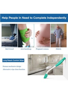 Generic Toilet Aid Wiper, Self Assist Bathroom Bottom Wipe Helper Wand,Comfort Wipe Tool Paper Tissue for Pregnant After Surgery Extends Your Reach Over 15", Seniors, Arm Handicap, Bariatric  - Image 3