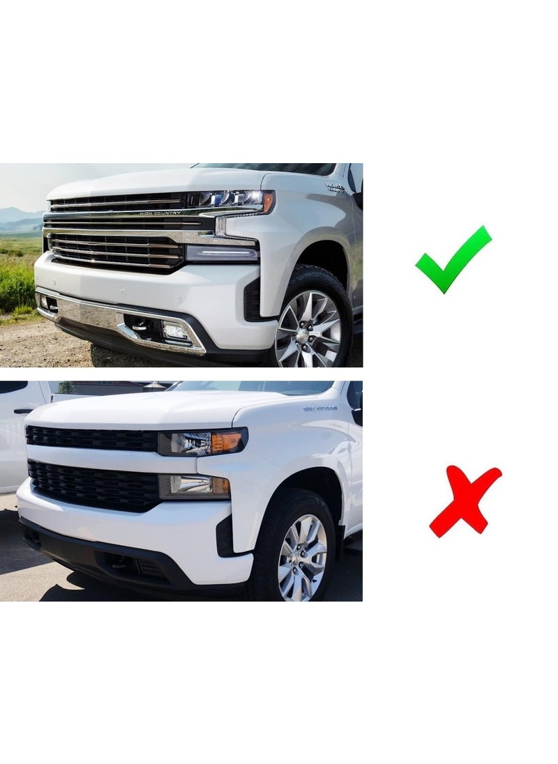 iJDMTOY iJDMTOY 3pc Super Bright Amber Full LED Center Grille Running/Position Lights w/Mounting Brackets, Compatible With 2019/2020-up Chevrolet Silverado 1500 2500HD 3500HD (Dark Smoked Lens)  - Image 2