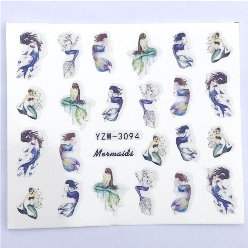 Yzw3077-3116 Wolf Butterfly Flesh Petals Body Painted Tattoo Decals Nail Stickers - Image 1