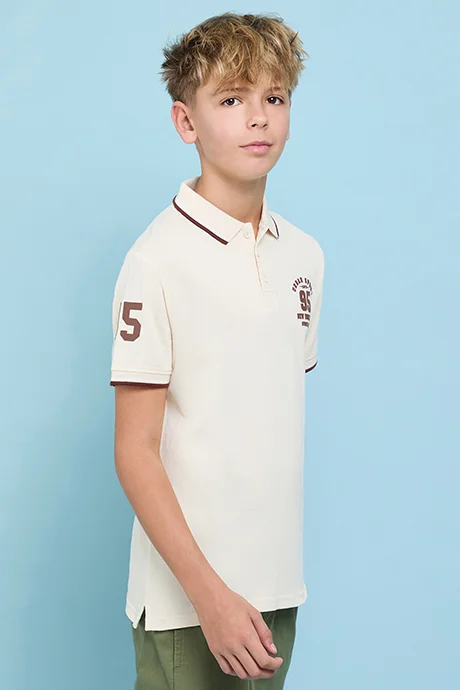 أر أند بي Printed Polo T-Shirt with Short Sleeves