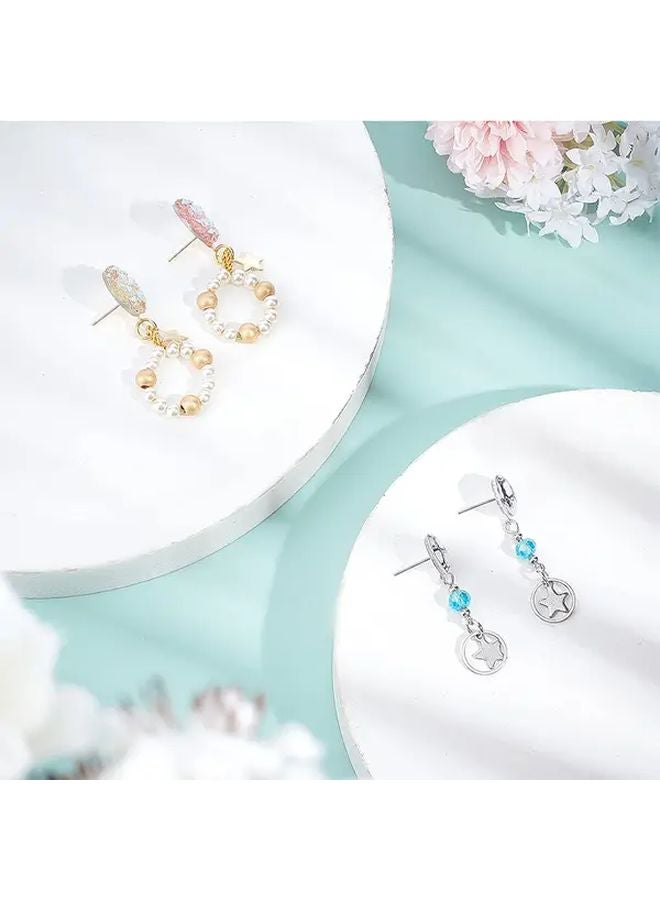 50 مجموعة من أعمدة الأذن المسطحة من الفولاذ مقاس 6 مم وألواح خلفية - مكونات صناعة مجوهرات متينة - Image 4