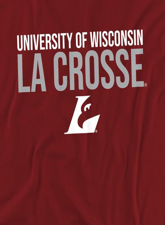 LOGOVISION University of Wisconsin La Crosse Official Stacked Unisex Adult T Shirt,Maroon, Medium - Image 3