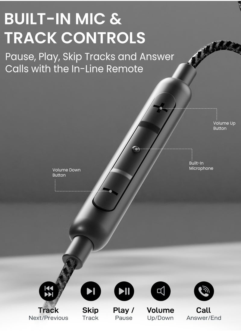 Remson - [Apple MFi Certified] Remson Wired Mono Stereo Earphone with Lightning Connector – Hi-Fi Sound, In-Line Remote, Compatible with iPhone 14, 13, 12, 11 Pro Max, XS Max – Black - Image 1