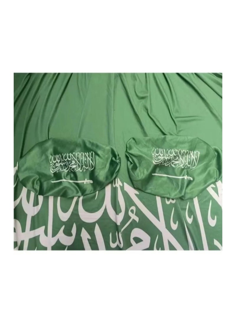 غطاء محرك السيارة مع أغطية المرايا الجانبية وعلم صغير معلق، بمناسبة يوم تأسيس المملكة العربية السعودية - Image 5