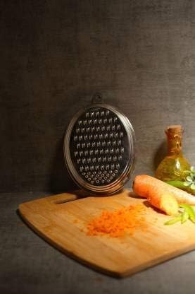 PUTHAK Silver Stainless Steel Oval Grater, for Home 24cm, Silver - Image 2