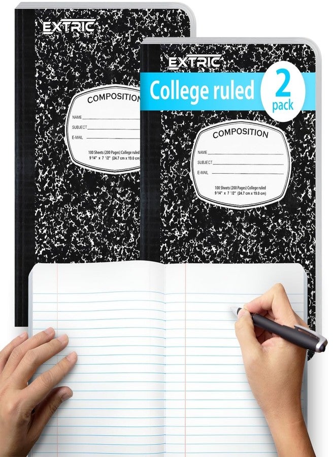 EXTRIC Composition Notebook College Ruled - 2 Pack College Ruled Composition notebook 200 Pages (100 Sheets) Composition Notebooks for School Supplies, Office Supplies - Composition Notebooks College Ruled - Image 1