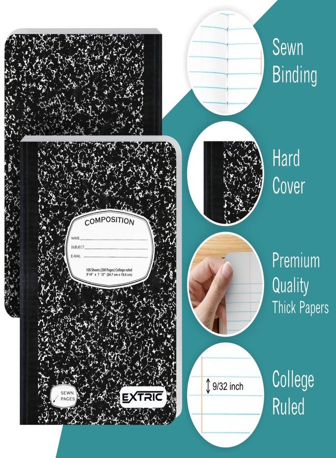 EXTRIC Composition Notebook College Ruled - 2 Pack College Ruled Composition notebook 200 Pages (100 Sheets) Composition Notebooks for School Supplies, Office Supplies - Composition Notebooks College Ruled - Image 2