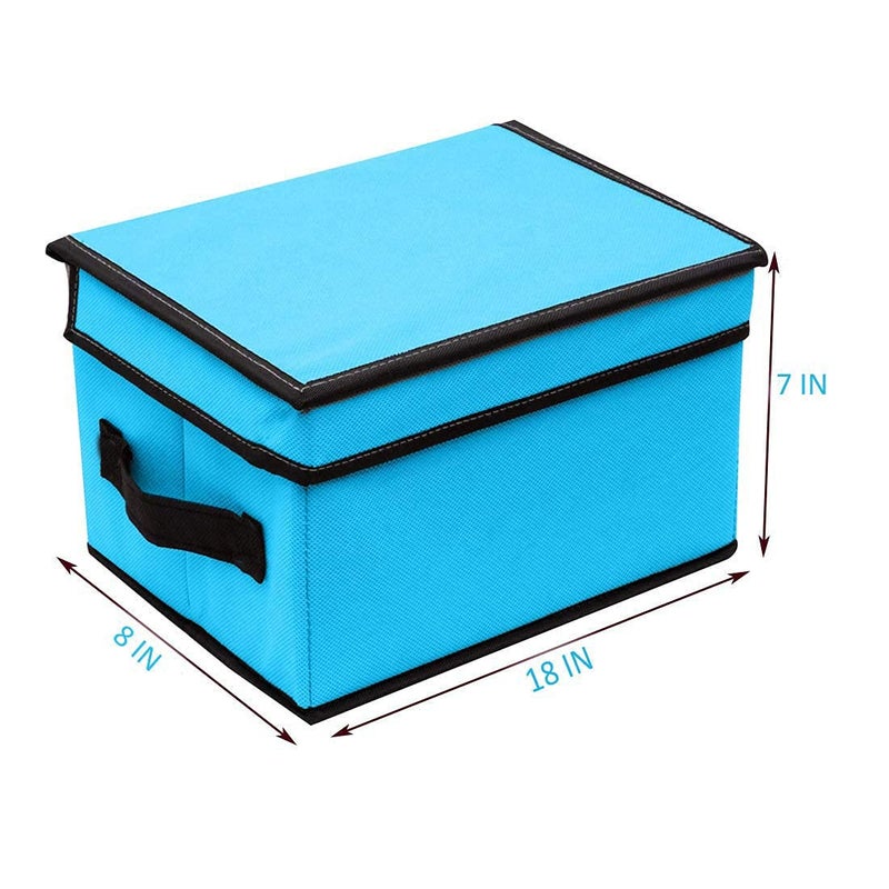 SH NASIMA MANUFACTURES SH NASIMA MANUFACTURER Non Woven Plain MultiFunctional Folding Storage Box Organizer Cover BagWardrobe For Toys Baby ClothPack Of 1 SkyBlue Medium - Image 2