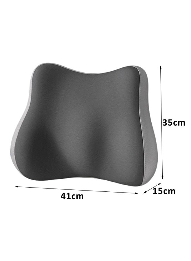 Lumbar Support Pillow for Office Chair Back Support Pillow for Car Computer Gaming Chair Recliner Memory Foam Back Cushion for Pain Relief Improve Posture Mesh Cover Double Adjustable Straps (Dark Grey) - Image 2