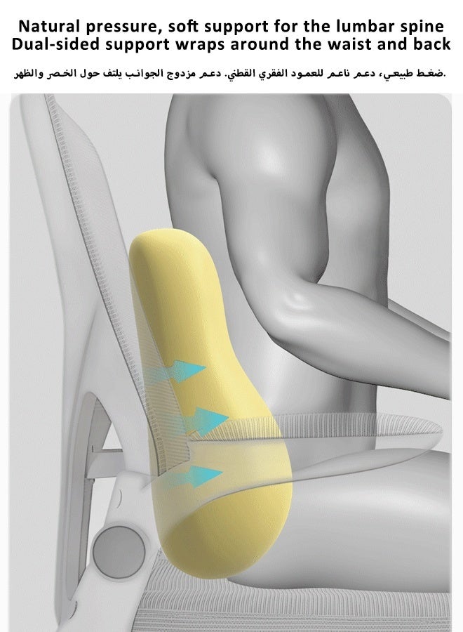 Lumbar Support Pillow for Office Chair Back Support Pillow for Car Computer Gaming Chair Recliner Memory Foam Back Cushion for Pain Relief Improve Posture Mesh Cover Double Adjustable Straps (Dark Grey) - Image 3