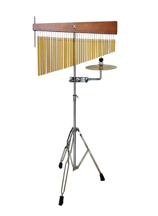 ENNBOM Adjustable Height Wind Chime Single-row Percussion Chime wtih Collapsible Tripod Stand Bar Chime for Class Yoga (36 Note Chime with Cymbals) - Image 1