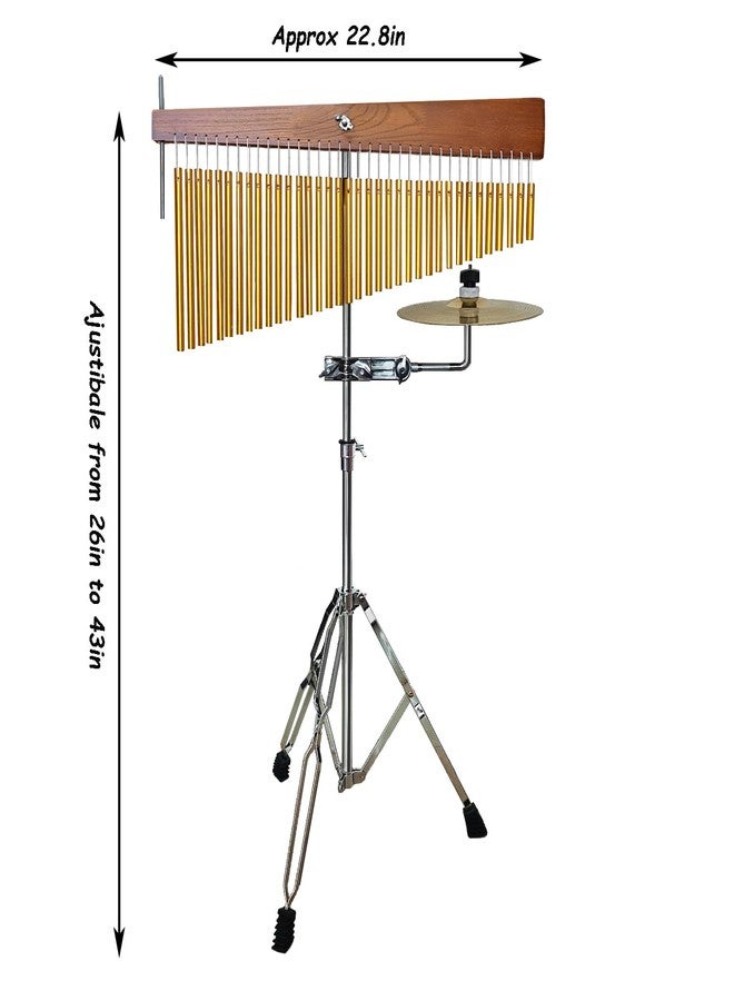 ENNBOM Adjustable Height Wind Chime Single-row Percussion Chime wtih Collapsible Tripod Stand Bar Chime for Class Yoga (36 Note Chime with Cymbals) - Image 5