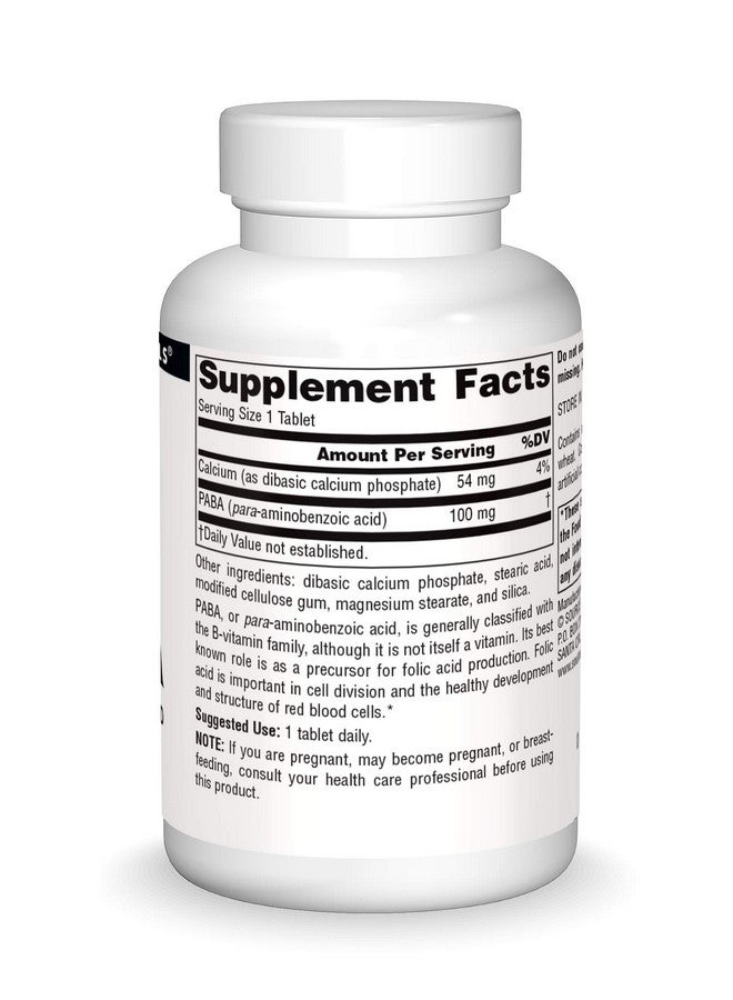 Source Naturals PABA, para-Amino Benzoic Acid, 100 mg Dietary Supplement - 250 Tablets - Image 3