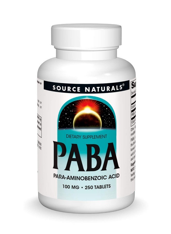 Source Naturals PABA, para-Amino Benzoic Acid, 100 mg Dietary Supplement - 250 Tablets - Image 1