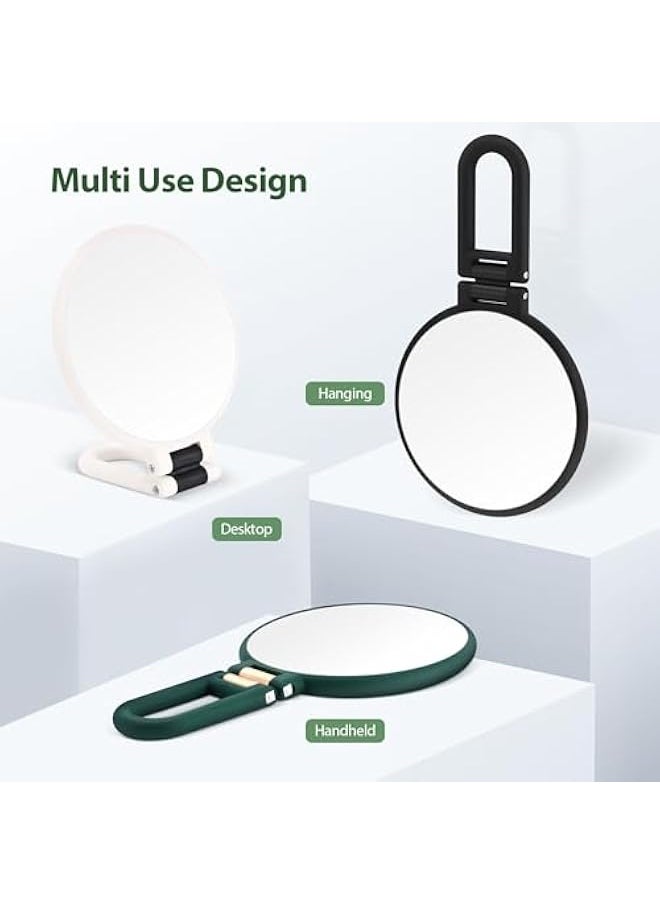 Generic - Handheld Magnifying Mirror, Double Sided Travel Magnifying Mirror with 30X/1X Magnification, 360°Adjustable Handle and Precision Tweezers, Portable Multi-Purpose Makeup Mirror Green - Image 1