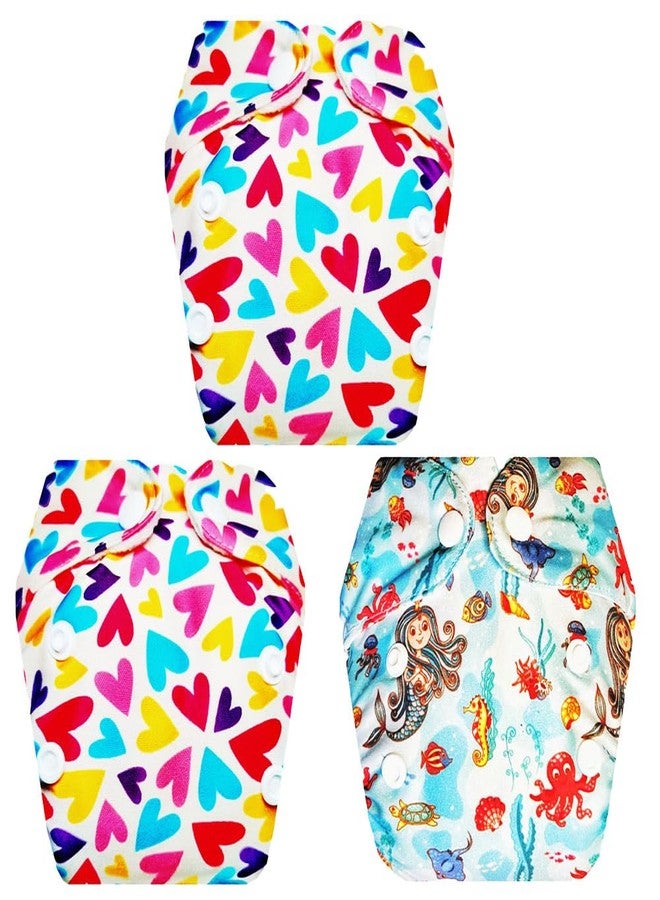 حفاضات قماشية فاخرة من دمبلدو للأطفال حديثي الولادة مع حشوة داخلية (عبوة من 3 قطع) | مضادة للحساسية | مانعة للتسرب | سريعة الجفاف | تغيير حفاضات بدون قلق | من 0 إلى 4 أشهر | للجنسين - Image 1