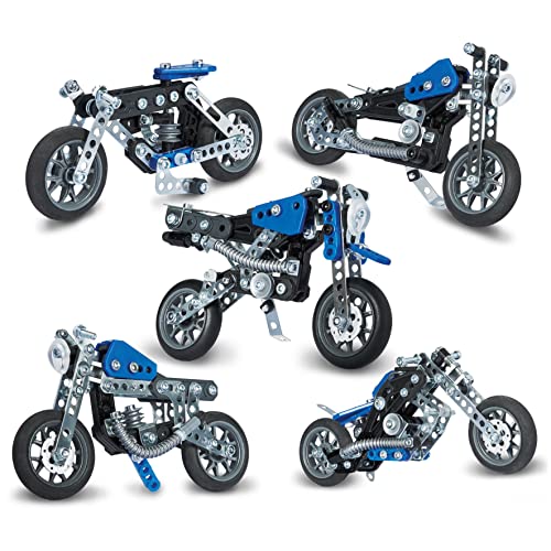 MECCANO Erector, 5 in 1 Model Building Set - Motorcycles, 174 Pieces, for Ages 8 and up, STEM Construction Education Toy - Image 2