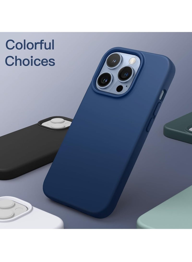 ليدين جراب سيليكون لهاتف iPhone 13 Pro Max، جراب هاتف كامل الجسم، ناعم الملمس، غطاء مقاوم للصدمات مع بطانة من الألياف الدقيقة - Image 2