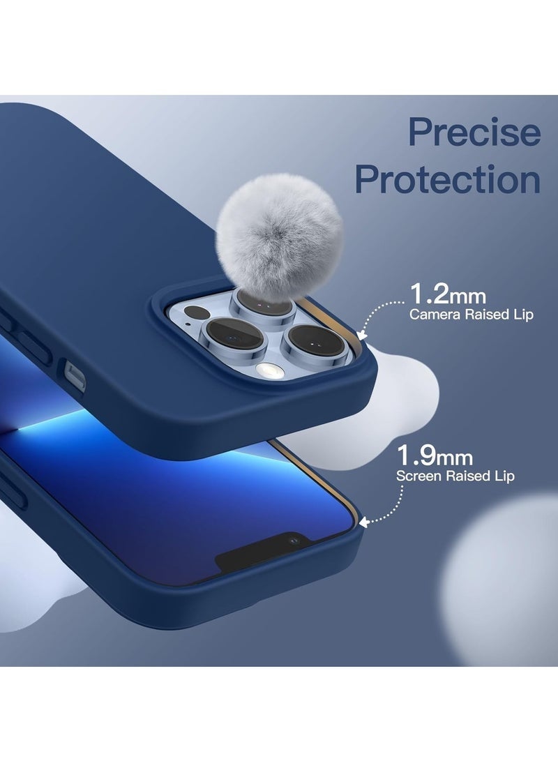 ليدين جراب سيليكون لهاتف iPhone 13 Pro Max، جراب هاتف كامل الجسم، ناعم الملمس، غطاء مقاوم للصدمات مع بطانة من الألياف الدقيقة - Image 4