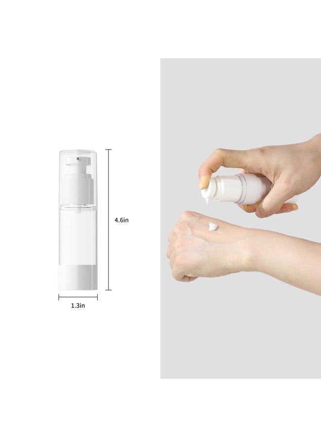 LONGWAY 1 Oz 30ml Clear Airless Cosmetic Cream Pump Bottle Travel Size Dispenser Refillable Containers/Foundation Travel Pump Bottle for Shampoo (Pack of 6) - Image 4