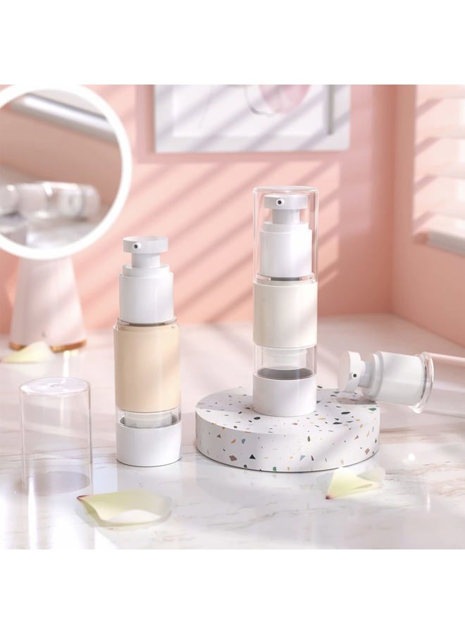 LONGWAY 1 Oz 30ml Clear Airless Cosmetic Cream Pump Bottle Travel Size Dispenser Refillable Containers/Foundation Travel Pump Bottle for Shampoo (Pack of 6) - Image 2
