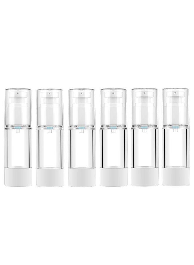 LONGWAY 1 Oz 30ml Clear Airless Cosmetic Cream Pump Bottle Travel Size Dispenser Refillable Containers/Foundation Travel Pump Bottle for Shampoo (Pack of 6) - Image 1