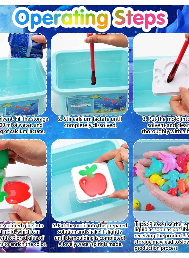 12 Color Magic Water ELF Water Animal Beads Kit, DIY Fun Mold Handmade Water Beads Toy, Creative 3D Magic Gels Water Animal Beads Kit, DIY Sea Life Creature Toys for Kids Birthday Gift - Image 5