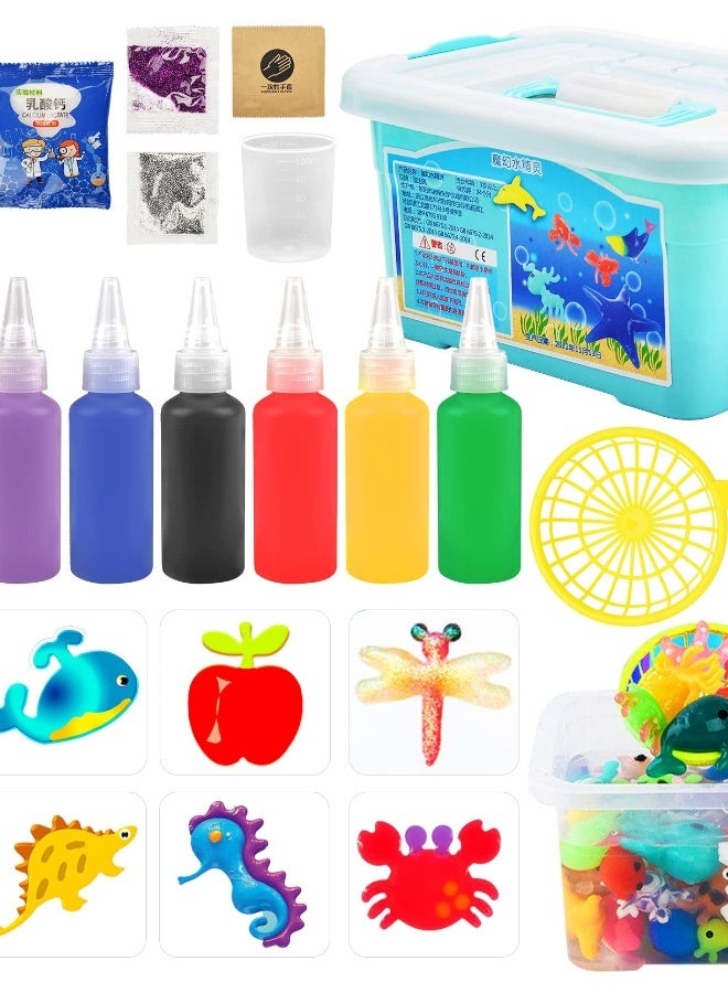 12 Color Magic Water ELF Water Animal Beads Kit, DIY Fun Mold Handmade Water Beads Toy, Creative 3D Magic Gels Water Animal Beads Kit, DIY Sea Life Creature Toys for Kids Birthday Gift - Image 1