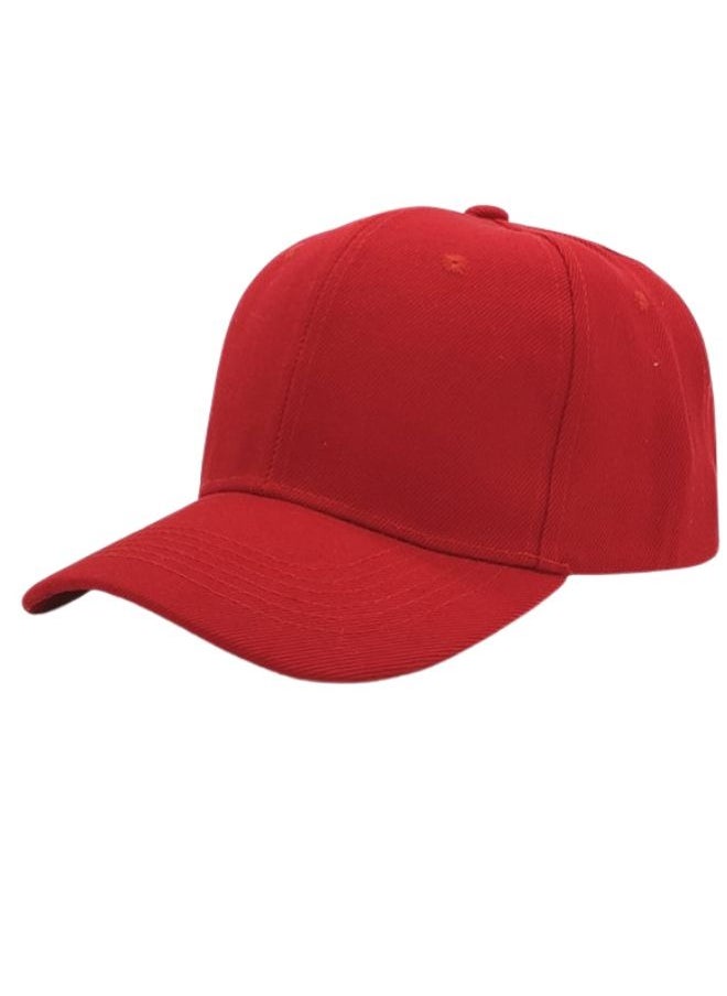 SARAOONT Classic Red Polyester Baseball Cap - Adjustable Unisex Dad Hat for Running, Workouts, and Outdoor Activities in All Seasons  - Image 2