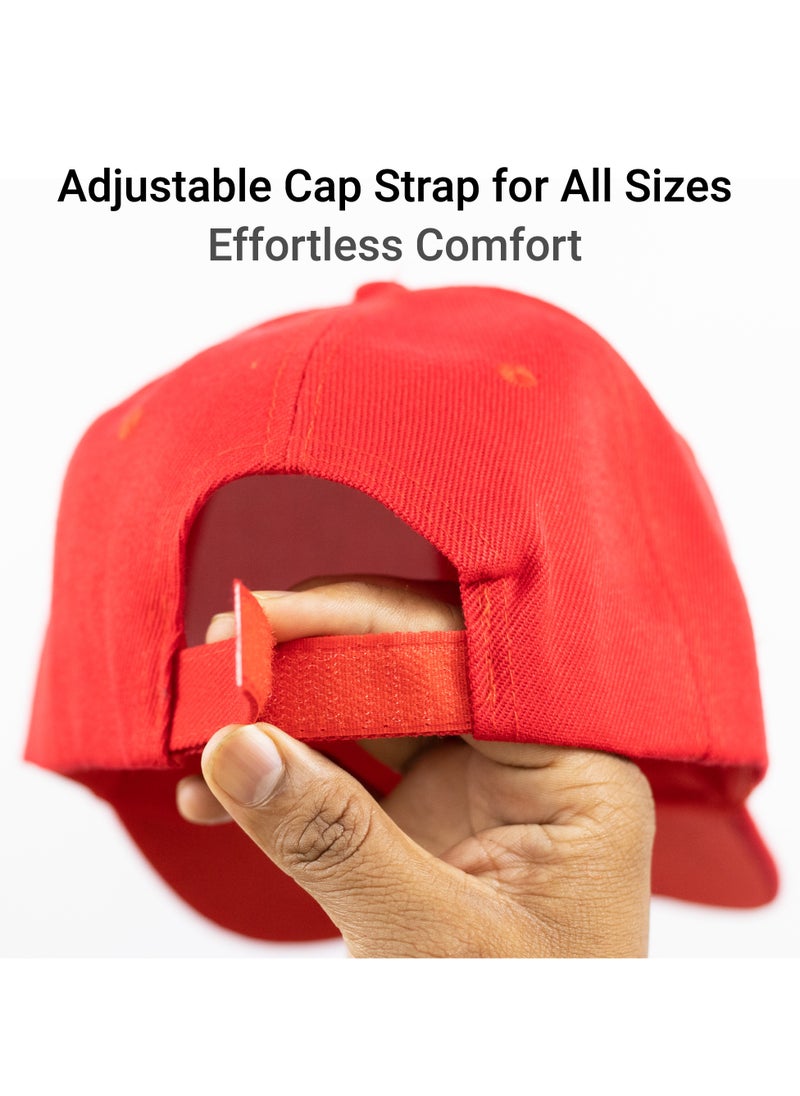 SARAOONT Classic Red Polyester Baseball Cap - Adjustable Unisex Dad Hat for Running, Workouts, and Outdoor Activities in All Seasons  - Image 4