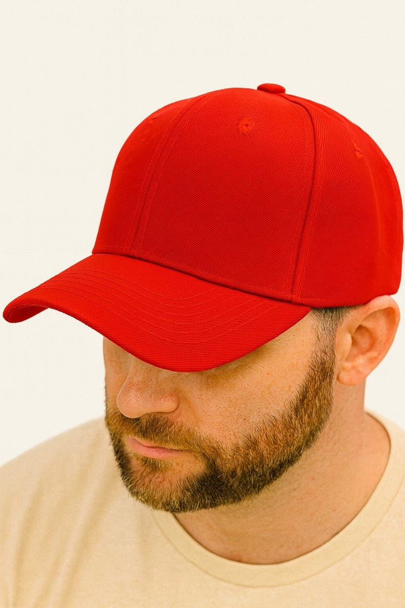 SARAOONT Classic Red Polyester Baseball Cap - Adjustable Unisex Dad Hat for Running, Workouts, and Outdoor Activities in All Seasons - Image 3