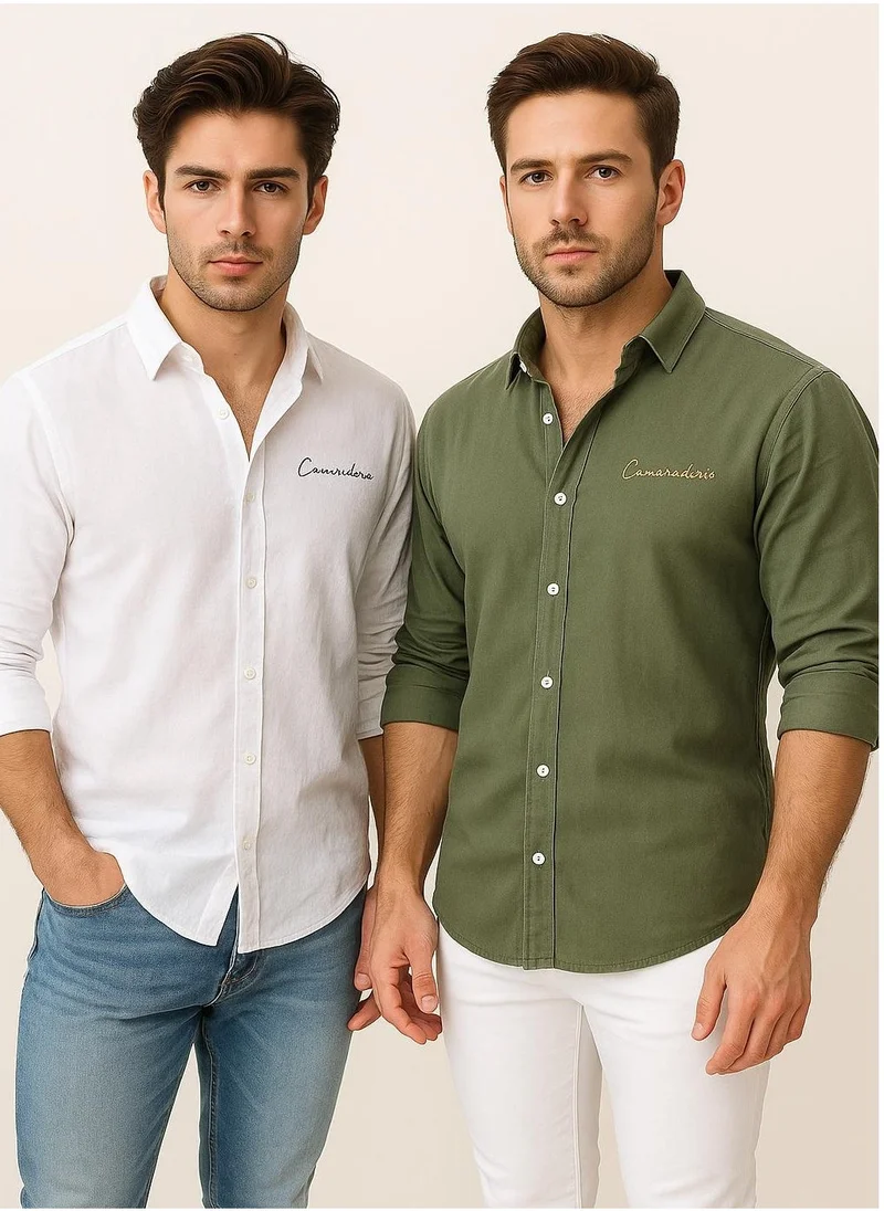 ثوجفيت قميص كتان نقي فاخر أبيض