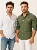 THUGFIT PREMIUM PURE LINEN SHIRT WHITE