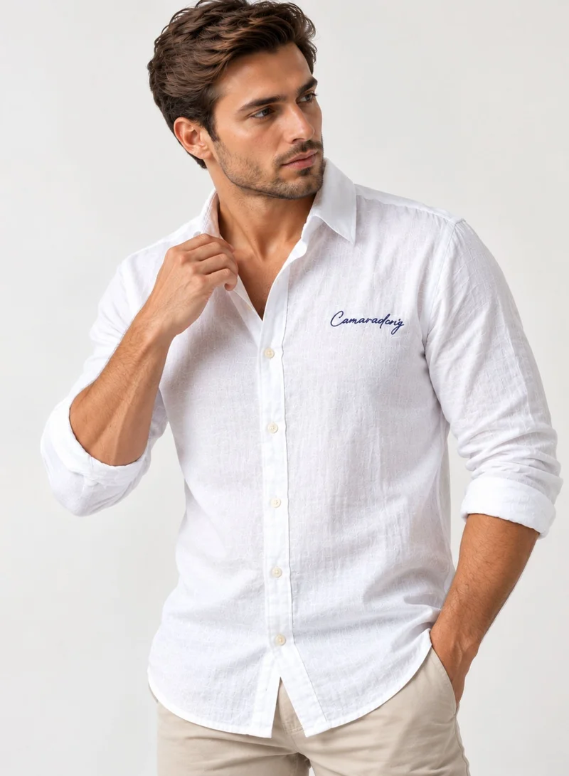 Thugfit PREMIUM PURE LINEN SHIRT WHITE