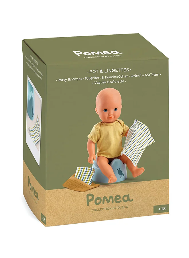 DJECO Pomea Doll Potty & Wipes