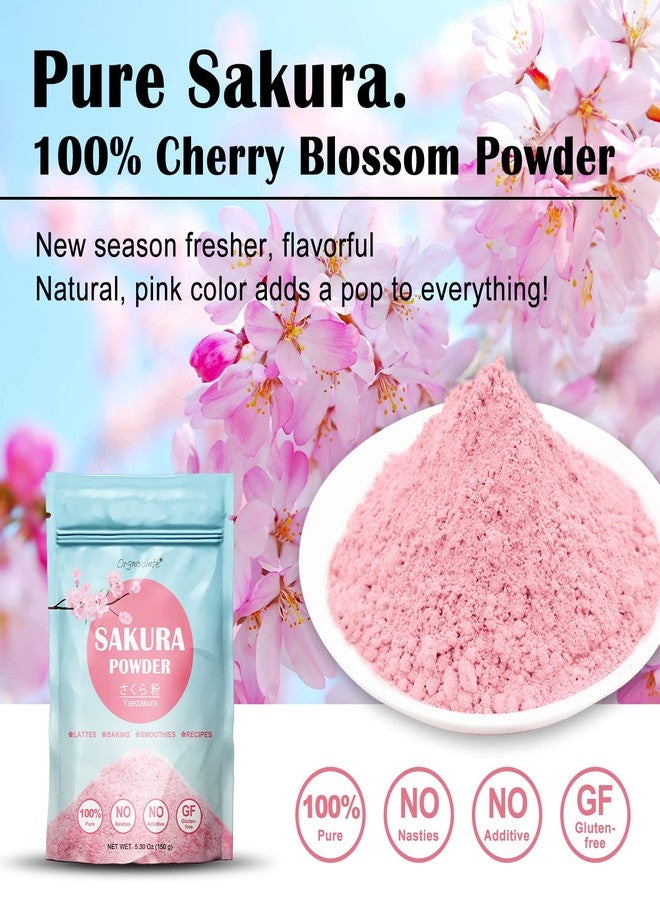 orgnisulmte Sakura Powder 100% Japanese Cherry Blossom, Sakura Latte Gluten-Free, Keto Friendly, Made in Japan 5.3 Oz (150g) - Image 2
