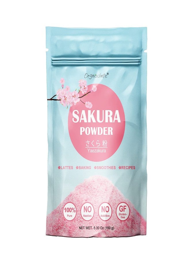 orgnisulmte Sakura Powder 100% Japanese Cherry Blossom, Sakura Latte Gluten-Free, Keto Friendly, Made in Japan 5.3 Oz (150g) - Image 1