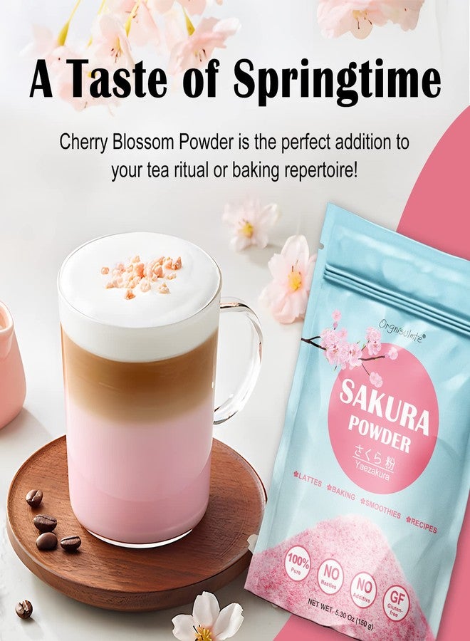 orgnisulmte Sakura Powder 100% Japanese Cherry Blossom, Sakura Latte Gluten-Free, Keto Friendly, Made in Japan 5.3 Oz (150g) - Image 4