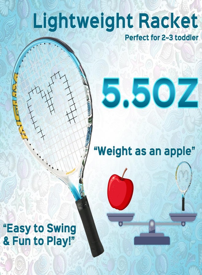 INSUM 17 inch Kids Tennis Racket for Aged 2~3 Starter, Multi-Color & Size Toddlers Tennis Racket for Baby Boys & Girls Beginner, Come with Shoulder Cover Bag for Carry(Blue) - Image 2