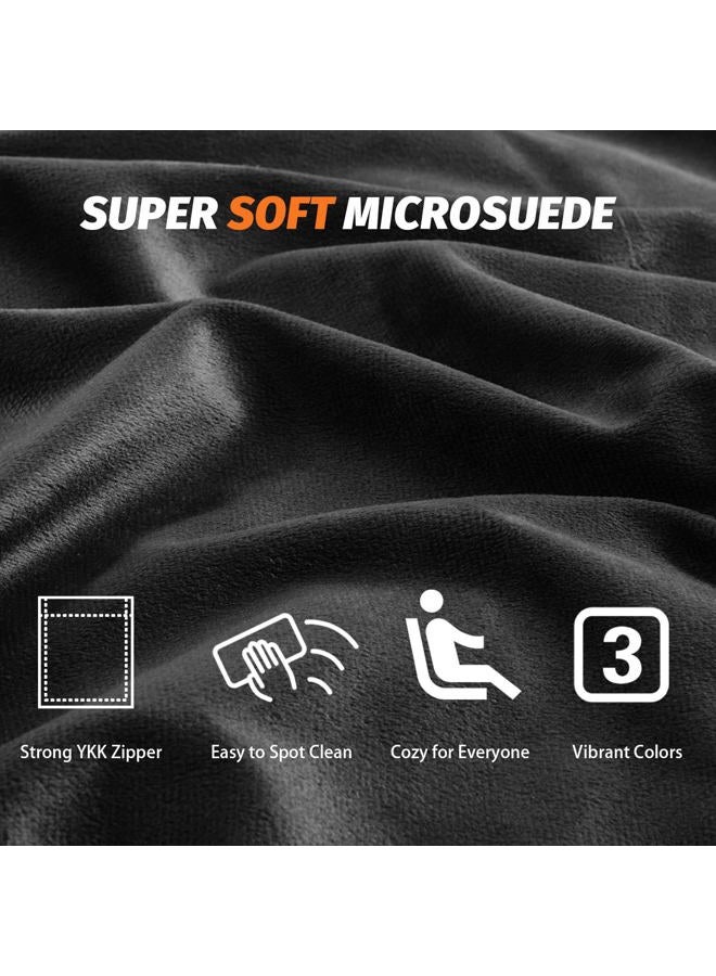 ILPEOD Bean Bag Chairs for Adults - Memory Foam Furniture BeanBag Chair - Kids/Teens Sofa with Soft Micro Fiber Cover - Round Fluffy Couch for Living Room Bedroom College Dorm, Carbon Black - Image 5